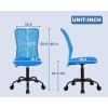 imageFDW Home Office Chair Mid Back Mesh Desk Chair Armless Computer Ergonomic Task Rolling Swivel Chair Back Support Adjustable Modern with Lumbar SupportBlueBlue