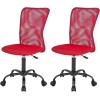 imageFDW Home Office Chair Mid Back Mesh Desk Chair Armless Computer Ergonomic Task Rolling Swivel Chair Back Support Adjustable Modern with Lumbar SupportBlueRed