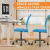 imageFDW Home Office Chair Mid Back Mesh Desk Chair Armless Computer Ergonomic Task Rolling Swivel Chair Back Support Adjustable Modern with Lumbar SupportBlueBlue