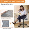 imageFDW Home Office Chair Mid Back Mesh Desk Chair Armless Computer Ergonomic Task Rolling Swivel Chair Back Support Adjustable Modern with Lumbar SupportBlueGrey