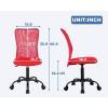 imageFDW Home Office Chair Mid Back Mesh Desk Chair Armless Computer Ergonomic Task Rolling Swivel Chair Back Support Adjustable Modern with Lumbar SupportBlueRed