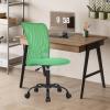 imageFDW Home Office Chair Mid Back Mesh Desk Chair Armless Computer Ergonomic Task Rolling Swivel Chair Back Support Adjustable Modern with Lumbar SupportBlueGreen