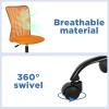 imageFDW Home Office Chair Mid Back Mesh Desk Chair Armless Computer Ergonomic Task Rolling Swivel Chair Back Support Adjustable Modern with Lumbar SupportBlueOrange