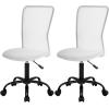 imageFDW Home Office Chair Mid Back Mesh Desk Chair Armless Computer Ergonomic Task Rolling Swivel Chair Back Support Adjustable Modern with Lumbar SupportBlueWhite