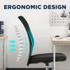 imageFDW Home Office Chair Mid Back Mesh Desk Chair Armless Computer Ergonomic Task Rolling Swivel Chair Back Support Adjustable Modern with Lumbar SupportBlueBlack