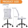 imageFDW Home Office Chair Mid Back Mesh Desk Chair Armless Computer Ergonomic Task Rolling Swivel Chair Back Support Adjustable Modern with Lumbar SupportBlueWhite