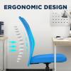 imageFDW Home Office Chair Mid Back Mesh Desk Chair Armless Computer Ergonomic Task Rolling Swivel Chair Back Support Adjustable Modern with Lumbar SupportBlueBlue