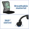 imageFDW Home Office Chair Mid Back Mesh Desk Chair Armless Computer Ergonomic Task Rolling Swivel Chair Back Support Adjustable Modern with Lumbar SupportBlueBlack