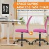 imageFDW Home Office Chair Mid Back Mesh Desk Chair Armless Computer Ergonomic Task Rolling Swivel Chair Back Support Adjustable Modern with Lumbar SupportBluePink