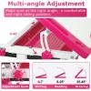 imageFDW Kids Desk and Chair Set Height Adjustable Multifunctional Student Study Desk Kids Art Table Childrens Chair Set with Storage Drawer 45Tilted Desktop for BoysampampGirlsBluePink