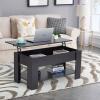 imageFDW Lift Top Coffee Table with Hidden Compartment and Storage Shelf Wooden Lift Tabletop for Home Living Room Reception Room Office394quotBrownBlack