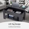 imageFDW Lift Top Coffee Table with Hidden Compartment and Storage Shelf Wooden Lift Tabletop for Home Living Room Reception Room Office394quotBrownBlack