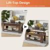 imageFDW Lift Top Coffee Table with Hidden Compartment and Storage Shelf Wooden Lift Tabletop for Home Living Room Reception Room Office394quotBrownBrown