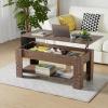 imageFDW Lift Top Coffee Table with Hidden Compartment and Storage Shelf Wooden Lift Tabletop for Home Living Room Reception Room Office394quotBrownBrown