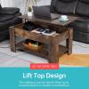 imageFDW Lift Top Coffee Table with Hidden Compartment and Storage Shelf Wooden Lift Tabletop for Home Living Room Reception Room Office394quotBrownBrown