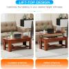 imageFDW Lift Top Coffee Table with Hidden Compartment and Storage Shelf Wooden Lift Tabletop for Home Living Room Reception Room Office394quotBrownDark Brown