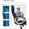 imageFDW Office Chair Computer High Back Adjustable Ergonomic Desk Chair Executive PU Leather Swivel Task Chair with Armrests Lumbar Support BlackBlack