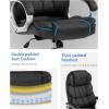 imageFDW Office Chair Computer High Back Adjustable Ergonomic Desk Chair Executive PU Leather Swivel Task Chair with Armrests Lumbar Support BlackBlack