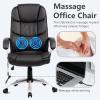 imageFDW Office Chair Computer High Back Adjustable Ergonomic Desk Chair Executive PU Leather Swivel Task Chair with Armrests Lumbar Support BlackBlack