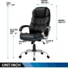 imageFDW Office Chair Computer High Back Adjustable Ergonomic Desk Chair Executive PU Leather Swivel Task Chair with Armrests Lumbar Support BlackBlack