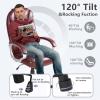imageFDW Office Chair Computer High Back Adjustable Ergonomic Desk Chair Executive PU Leather Swivel Task Chair with Armrests Lumbar Support BlackBrown