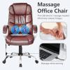 imageFDW Office Chair Computer High Back Adjustable Ergonomic Desk Chair Executive PU Leather Swivel Task Chair with Armrests Lumbar Support BlackBrown
