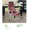 imageFDW Office Chair Computer High Back Adjustable Ergonomic Desk Chair Executive PU Leather Swivel Task Chair with Armrests Lumbar Support BlackBrown