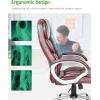 imageFDW Office Chair Computer High Back Adjustable Ergonomic Desk Chair Executive PU Leather Swivel Task Chair with Armrests Lumbar Support BlackBrown