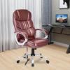 imageFDW Office Chair Computer High Back Adjustable Ergonomic Desk Chair Executive PU Leather Swivel Task Chair with Armrests Lumbar Support BlackBrown