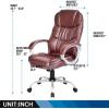 imageFDW Office Chair Computer High Back Adjustable Ergonomic Desk Chair Executive PU Leather Swivel Task Chair with Armrests Lumbar Support BlackBrown