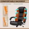 imageFDW Office Chair Computer High Back Adjustable Ergonomic Desk Chair Executive PU Leather Swivel Task Chair with Armrests Lumbar Support BlackDark Black