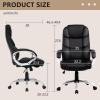 imageFDW Office Chair Computer High Back Adjustable Ergonomic Desk Chair Executive PU Leather Swivel Task Chair with Armrests Lumbar Support BlackDark Black