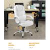imageFDW Office Chair Computer High Back Adjustable Ergonomic Desk Chair Executive PU Leather Swivel Task Chair with Armrests Lumbar Support BlackWhite