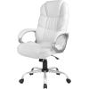 imageFDW Office Chair Computer High Back Adjustable Ergonomic Desk Chair Executive PU Leather Swivel Task Chair with Armrests Lumbar Support BlackWhite