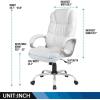 imageFDW Office Chair Computer High Back Adjustable Ergonomic Desk Chair Executive PU Leather Swivel Task Chair with Armrests Lumbar Support BlackWhite