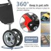 imageFDW Pet Stroller 3Wheel Durable Foldable Cat Dog Stroller with Washable Liner Storage Basket Cup HolderPurpleBlack