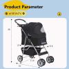 imageFDW Pet Stroller 3Wheel Durable Foldable Cat Dog Stroller with Washable Liner Storage Basket Cup HolderPurpleBlack