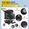 imageFDW Pet Stroller 3Wheel Durable Foldable Cat Dog Stroller with Washable Liner Storage Basket Cup HolderPurpleBlack