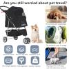imageFDW Pet Stroller 3Wheel Durable Foldable Cat Dog Stroller with Washable Liner Storage Basket Cup HolderPurpleBlack