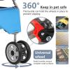 imageFDW Pet Stroller 3Wheel Durable Foldable Cat Dog Stroller with Washable Liner Storage Basket Cup HolderPurpleBlue