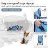 imageFDW Pet Stroller 3Wheel Durable Foldable Cat Dog Stroller with Washable Liner Storage Basket Cup HolderPurpleBlue