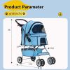 imageFDW Pet Stroller 3Wheel Durable Foldable Cat Dog Stroller with Washable Liner Storage Basket Cup HolderPurpleBlue