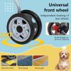 imageFDW Pet Stroller 3Wheel Durable Foldable Cat Dog Stroller with Washable Liner Storage Basket Cup HolderPurpleDark Black