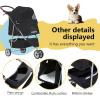 imageFDW Pet Stroller 3Wheel Durable Foldable Cat Dog Stroller with Washable Liner Storage Basket Cup HolderPurpleDark Black