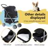 imageFDW Pet Stroller 3Wheel Durable Foldable Cat Dog Stroller with Washable Liner Storage Basket Cup HolderPurpleDark Black