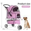 imageFDW Pet Stroller 3Wheel Durable Foldable Cat Dog Stroller with Washable Liner Storage Basket Cup HolderPurplePeach Pink