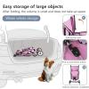 imageFDW Pet Stroller 3Wheel Durable Foldable Cat Dog Stroller with Washable Liner Storage Basket Cup HolderPurplePink