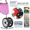 imageFDW Pet Stroller 3Wheel Durable Foldable Cat Dog Stroller with Washable Liner Storage Basket Cup HolderPurplePink