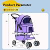 imageFDW Pet Stroller 3Wheel Durable Foldable Cat Dog Stroller with Washable Liner Storage Basket Cup HolderPurplePurple