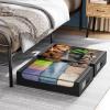 imageFDW Under Bed Storage Containers 2Pack Closet Organizers Foldable Storage Bins with Clear Window Storage Containers for Shoes and Books BlackBlack